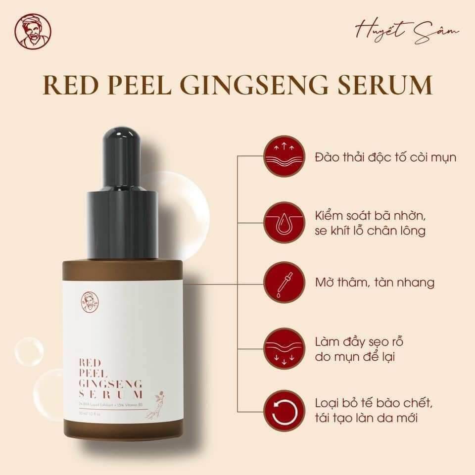 Serum red peel tái tạo da cao cấp Bà Lão loại bỏ tế bào chết , ngăn ngừa mụn, sẹo, nám, phục hồi da 30ml