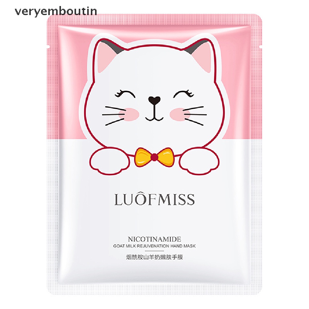 [Hàng mới về] Mặt nạ cho tay chứa sữa dê trẻ hóa da tay tẩy tế bào chết vết chai hình bàn chân mèo