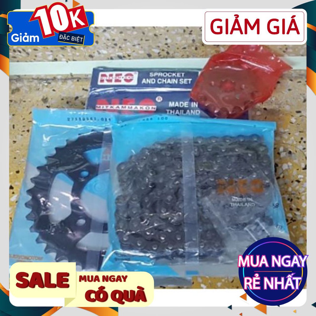 nhông sên đĩa Thái Jupiter Sirius 428, 14T x 36T Mitkam Makon Neo, nhông xích