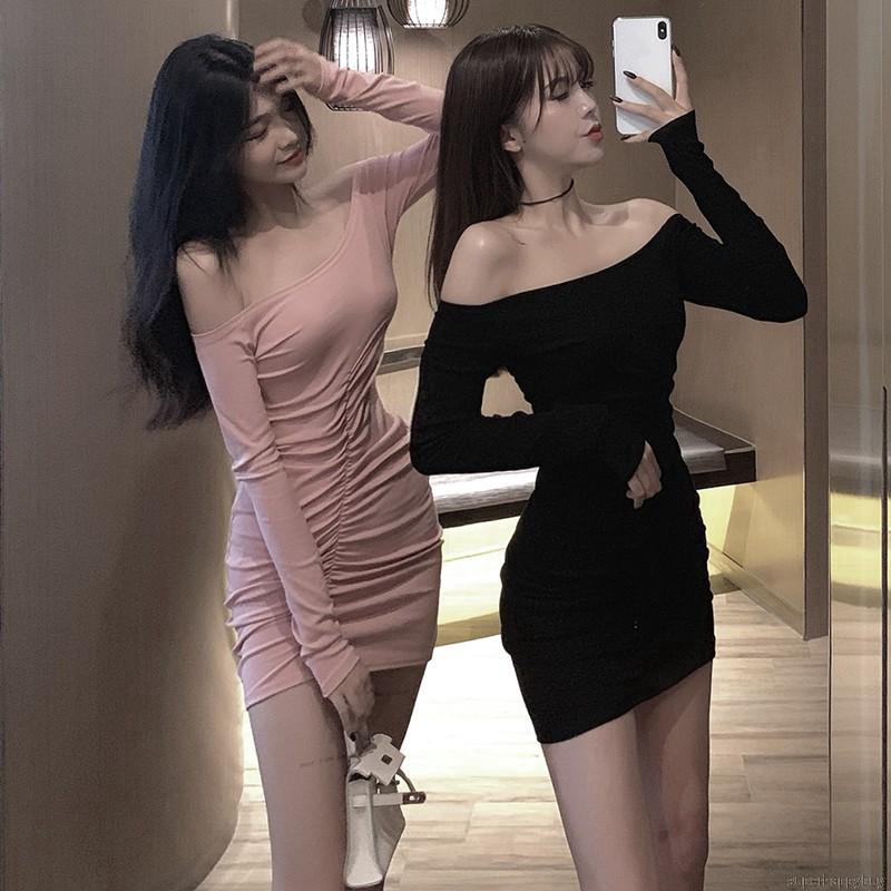 Đầm ôm tay dài thiết kế trễ vai quyến rũ cho nữ