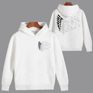 Mẫu áo Hoodie Attack on Titan màu trắng siêu chất đẹp giá rẻ