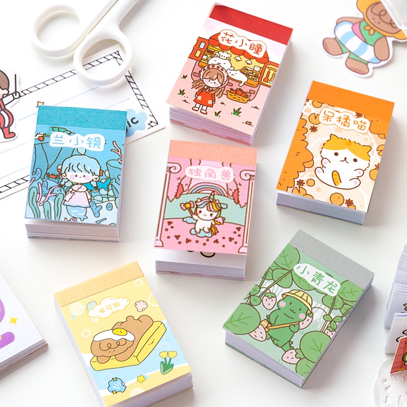 Bộ 50 Miếng Dán Tự Dính Họa Tiết Hoạt Hình Dễ Thương Cho Bé Gái