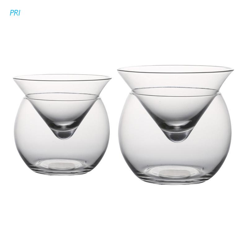 pri Molecular Mixology Interlayer Triangle Cocktail Iced Crystal Wine Glass Cone Mar