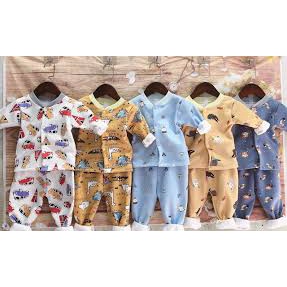 Bộ Nỉ Lông Cúc Giữa, Đồ bộ nỉ lót lông thu đông dày dặn siêu ấm Cho Bé Trai, Bé Gái Từ 3 - 15kg