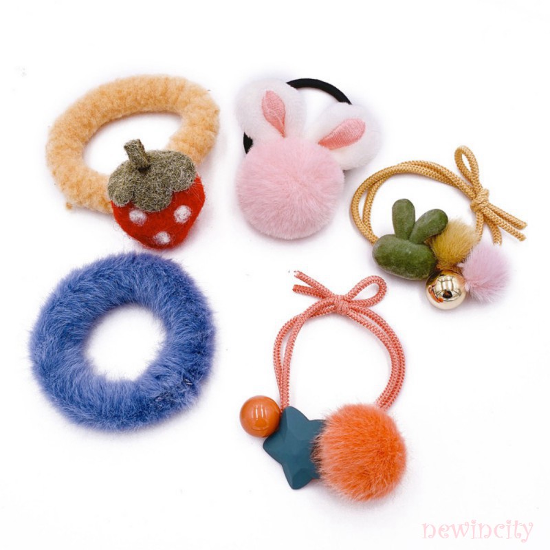 Set dây buộc tóc đàn hồi phong cách Hàn Quốc trang trí đáng yêu cho bé