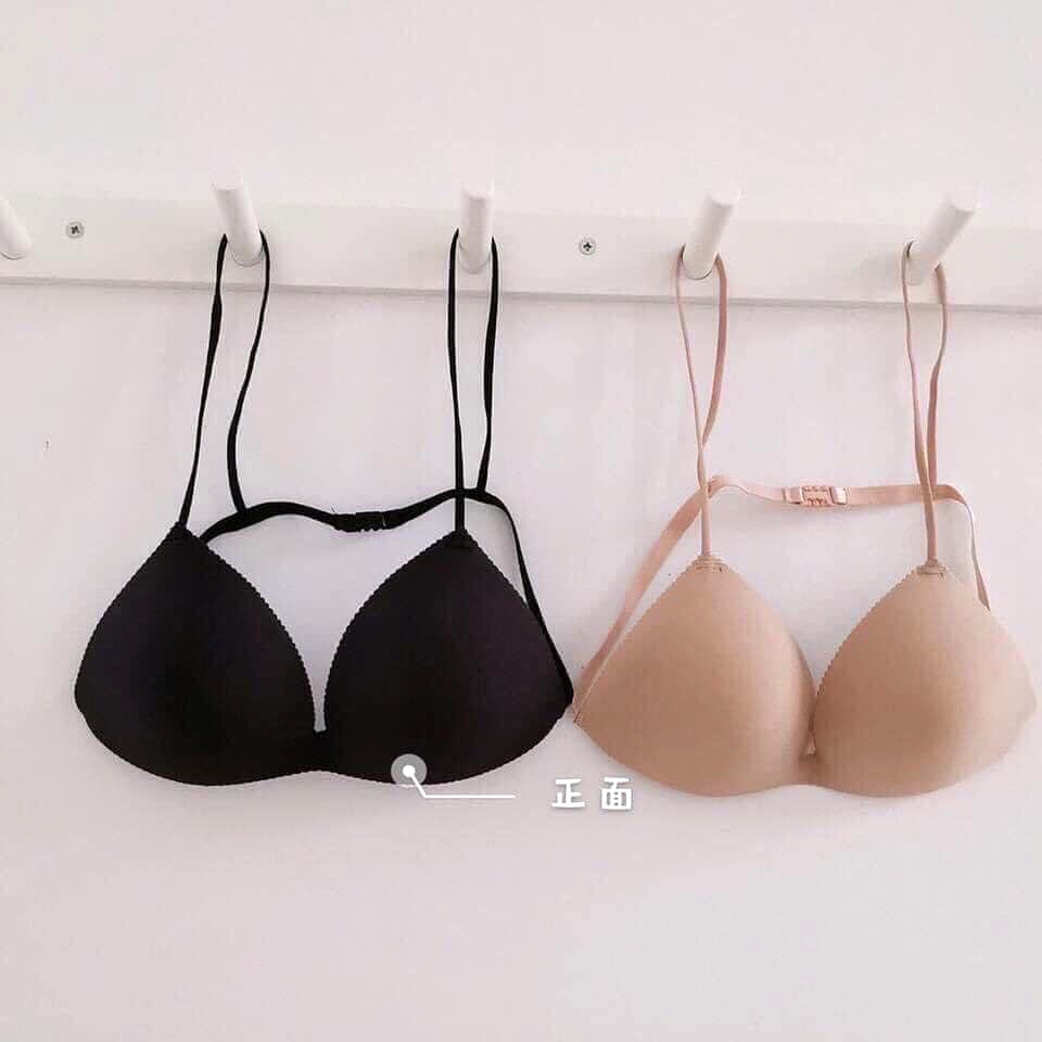 Áo ngực bra nữ dây bé quai mảnh nâng ngực cài sau - Áo lót bralette tập gym coton mềm không gọng mút mỏng Y43