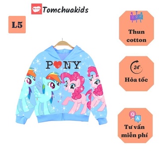 Áo khoác bé gái Pony cầu vồng từ 11-43kg - Thun cotton da cá in 3D cực chất - Tomchuakids
