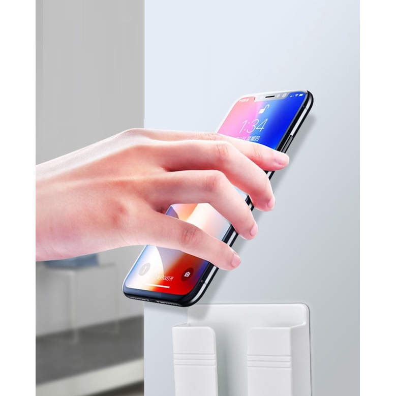 Giá đỡ điện thoại cắm sạc, khay để ĐT, remote TV - Máy lạnh,khay đa năng dán tường không cần khoan