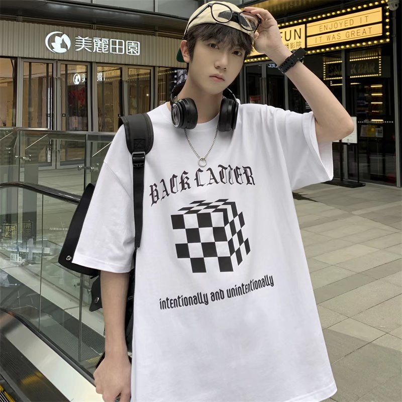 Áo Thun Tay Ngắn Dáng Rộng In Chữ Cỡ Lớn Thoải Mái Thời Trang Mùa Hè Cho Nam Và Nữ M-5XL