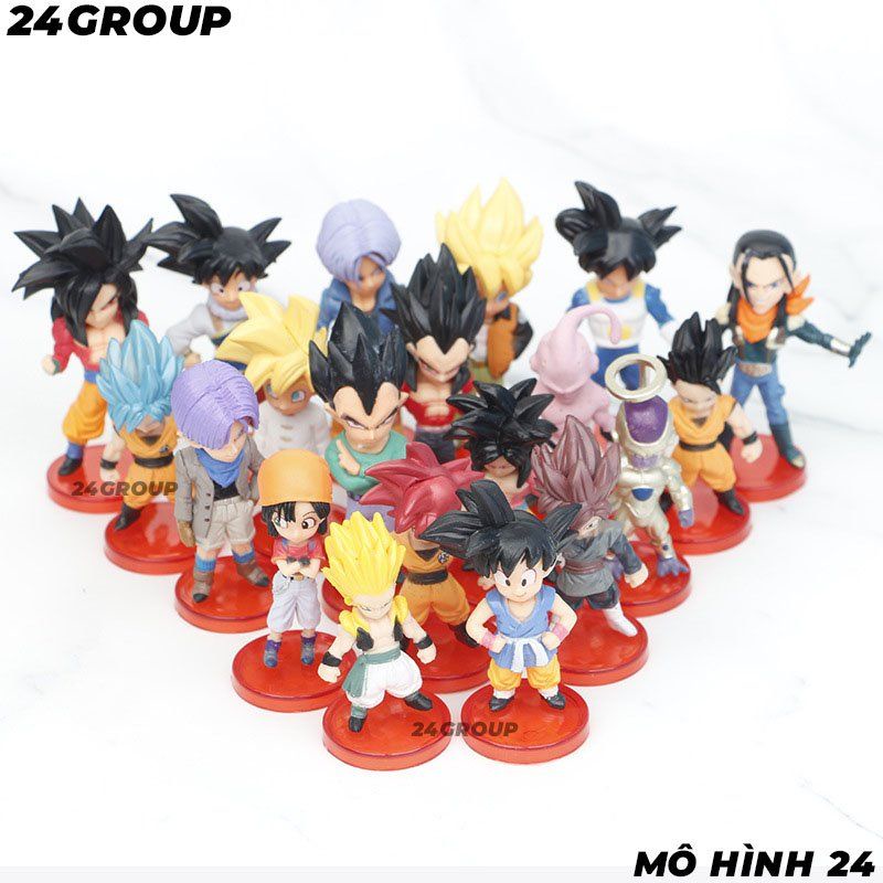 Mô hình chibi Dragon Ball super Z combo bộ 16 21 20 nhân vật khác nhau như Cell Songoku Vegeta Broly Fide Mabu sayyan