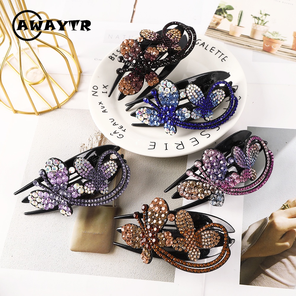 Kẹp Tóc Đính Đá Phong Cách Retro Thời Trang Dành Cho Nữ