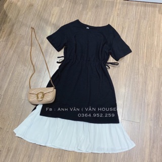 Đầm phối voan dập ly