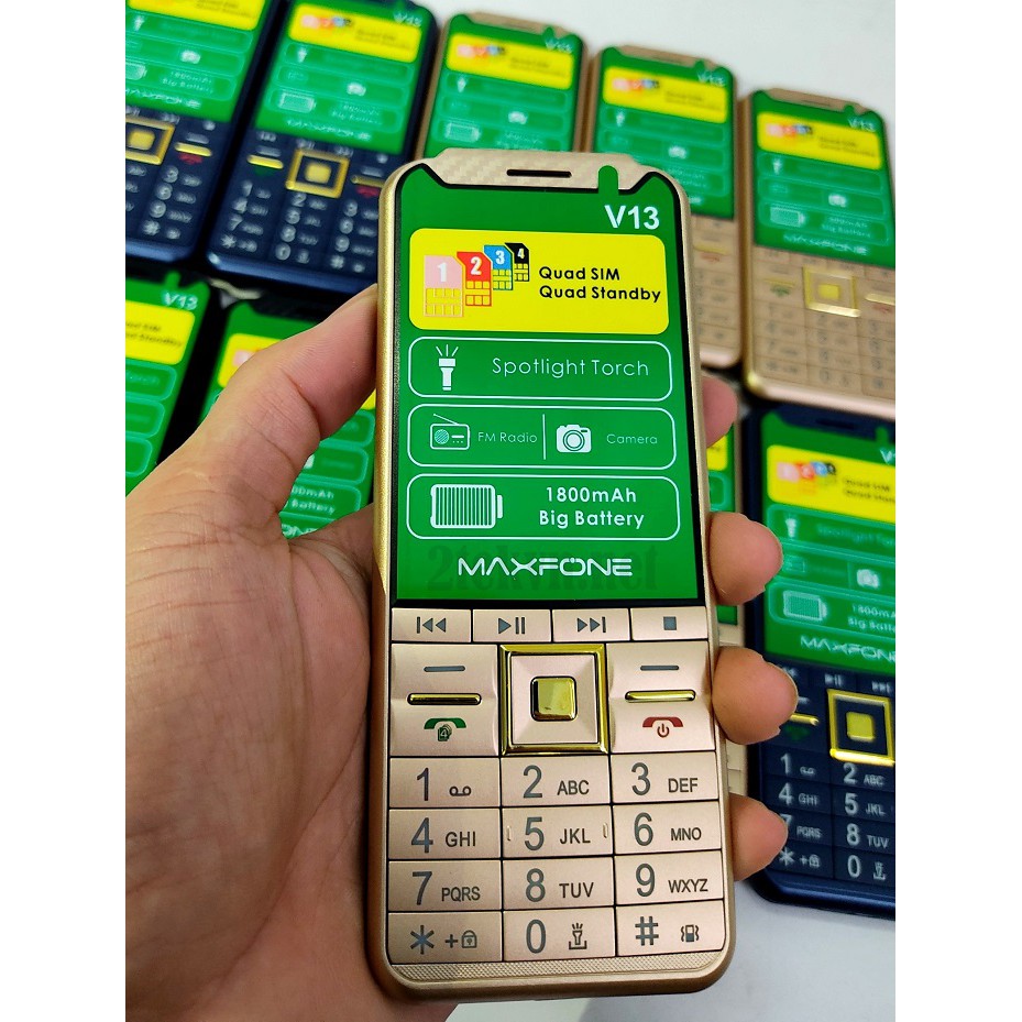 Điện thoại 4 sim v13 giống nokia N7000 pin khủng cho người già giá rẻ có thumbnail
