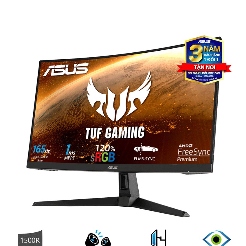 Màn Hình Asus 27 Inch Vg27Vh1B Tuf Gaming 27" Full Hd 165Hz 1Ms Freesync New