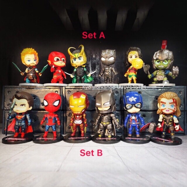 <Hàng loại 1> Mô hình hỗn hợp Chibi nhân vật Marvel & DC