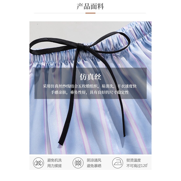 Set đồ ngủ vải lụa ba món thời trang quyến rũ dành cho nữ