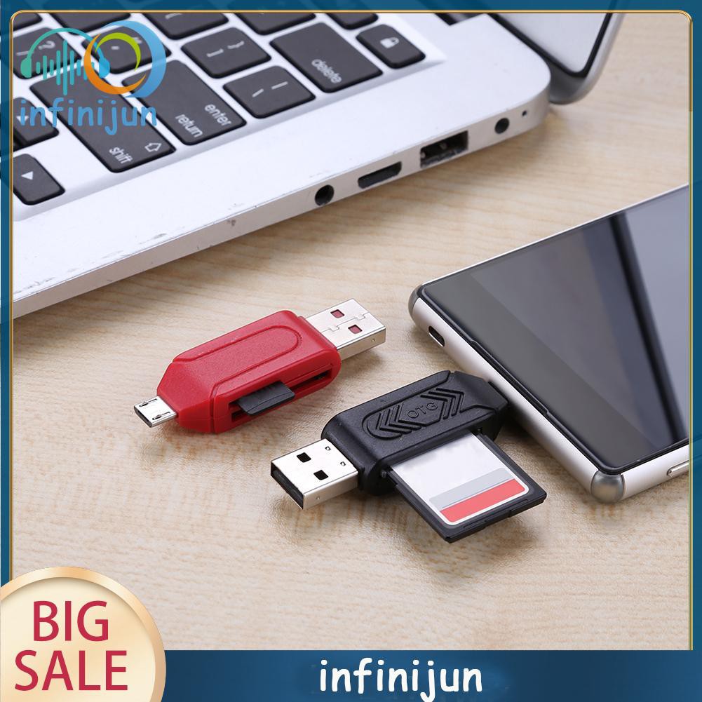 Đầu Đọc Thẻ Nhớ Đa Năng 2 Trong 1 Usb 2.0 Otg Tf/Sd Cho Điện Thoại/Máy Tính