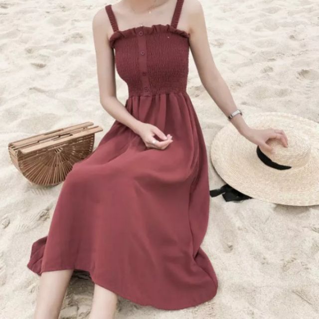 Đầm 2 dây maxi Quảng Châu