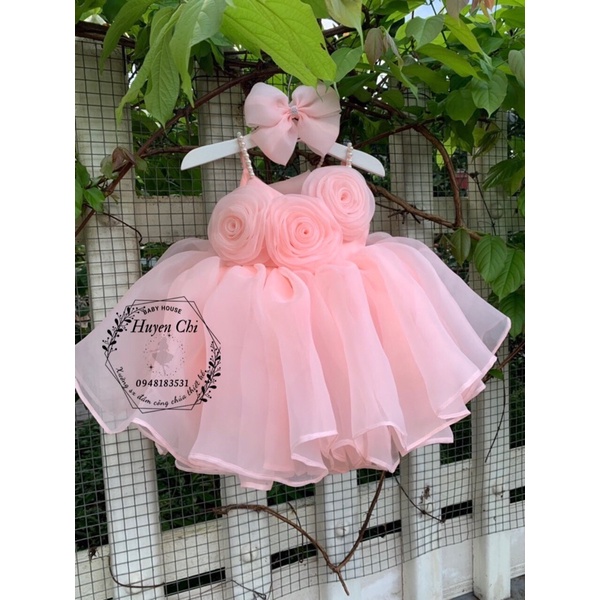 YẾM 3 HOA, ❤️Tặng kèm cài tóc Đầm Váy Công Chúa