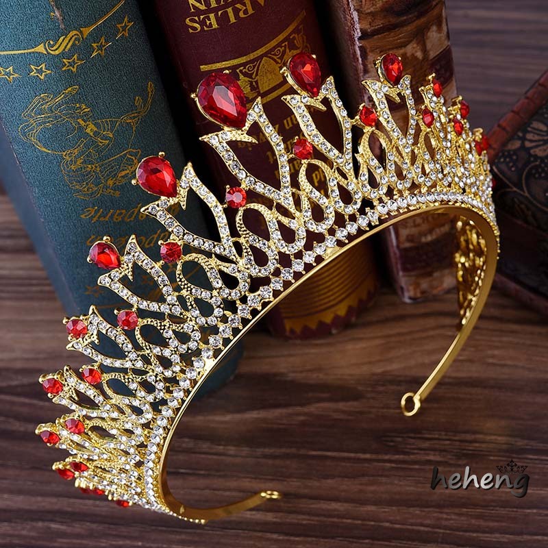 Vương Miện Công Chúa Đính Đá Pha Lê Màu Sắc Sang Trọng Cho Cô Dâu