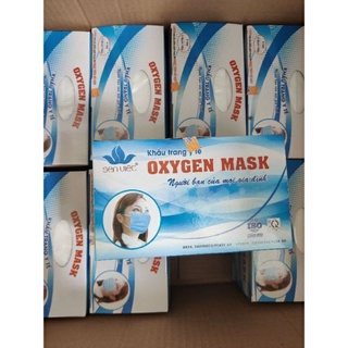 khẩu trang sen việt oxygen hộp 50 cái xám, xanh, trắng