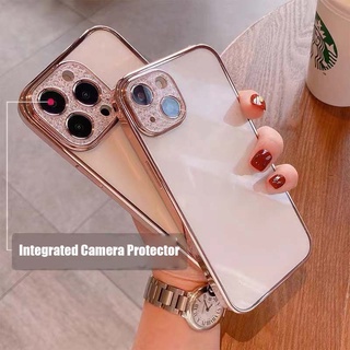 Ốp Điện Thoại Tích Hợp Bảo Vệ Camera Đính Đá Lấp Lánh Cho iPhone 13 Pro Max 13Pro 12 Pro Max