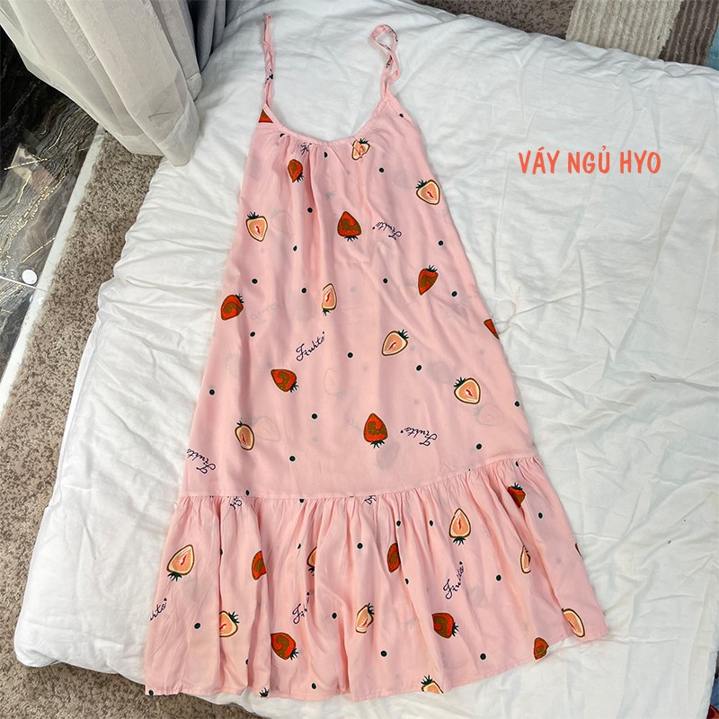 Váy lanh 2 dây hoa nhí đầm ngủ sexy thun lanh tole lụa mềm thoáng mát VN-01 | BigBuy360 - bigbuy360.vn