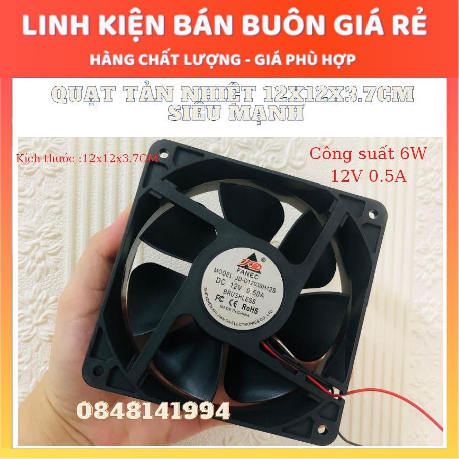 Quạt Tản Nhiệt Siêu Mạnh 12V0.5A 12x12x3.7CM Hãng Fanec cực bền dùng trong công nghiệp