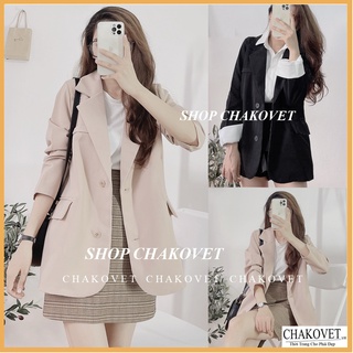 Áo blazer dài tay 1 lớp túi nắp nữ AB869 be đen, áo vest khoác ngoài trơn 2 cúc  phong cách hàn quốc kiểu dáng trẻ trung