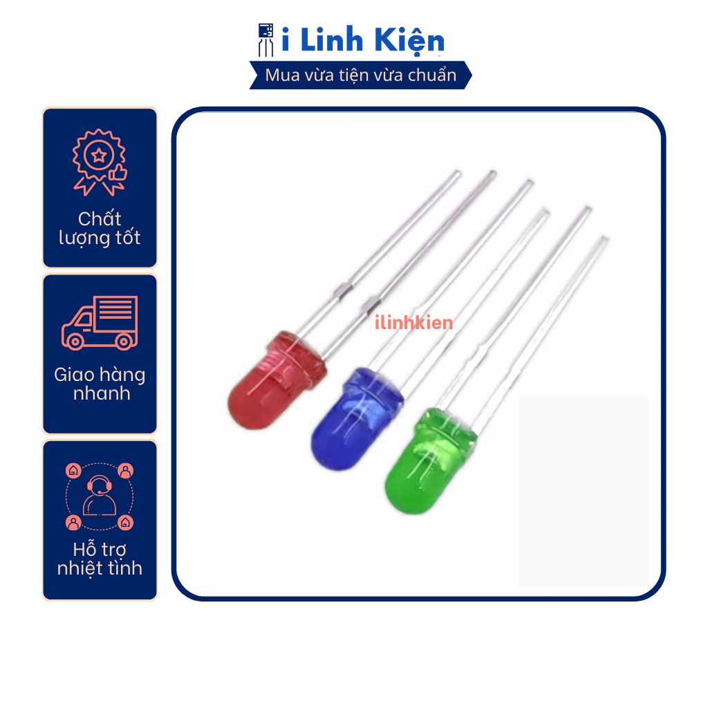 LED 5mm đủ các màu, đa dạng mẫu mã túi 10 con