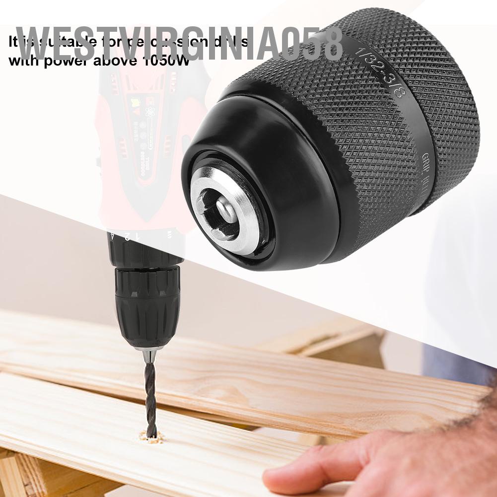 Westvirginia058 3/8 &quot;Chủ đề 0 8mm ‑ 10mm Chuck khoan kim loại không cần chìa khóa cho Máy điện cầm tay