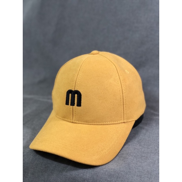 Nón kết lưỡi trai chất nhung mịn thêu logo M nổi sắc nét hot hit - Nó kết nam nữ