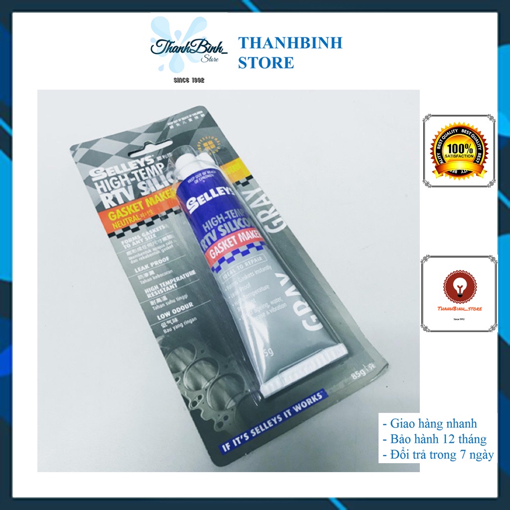 Keo silicone làm gioăng máy chịu nhiệt độ cao Selleys RTV Silicone 85g (màu ghi)