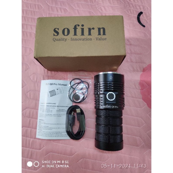 Đèn pin siêu sáng Sofirn Q8 Pro, 11000lm, 4 led xhp50.2, cổng sạc type C