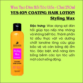 STYLING WAX DƯỠNG ẨM TẠO ĐÀN HỒI TÓC UỐN 250ML - SLW250