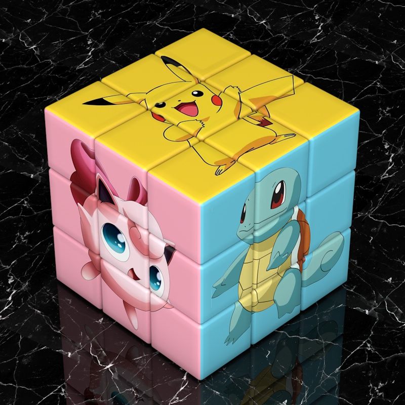 Rubik Pokémon Pikachu third-order Rubik's cube toy Cartoon Cartoon Children's Gift DIYRubik's Cube