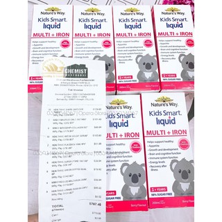 Nature's way kids smart liquid multi + iron 200ml sắt date 2024