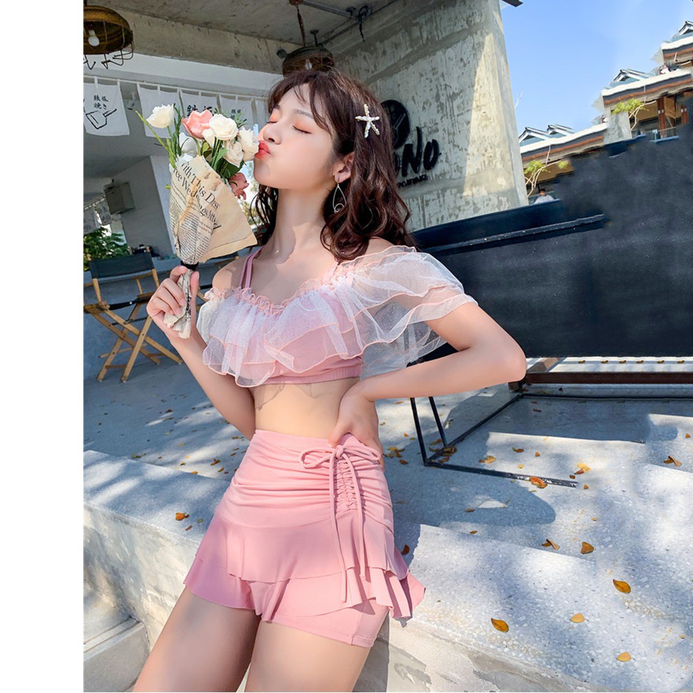 Bikini đồ tắm nữ đi biển dễ thương kín đáo