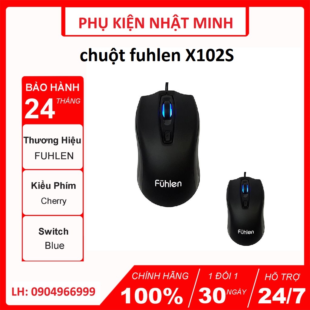 Chuột Fuhlen X102S Optical Black USB Chuột gaming- chuột chơi game giá rẻ chính hãng bh 24 tháng