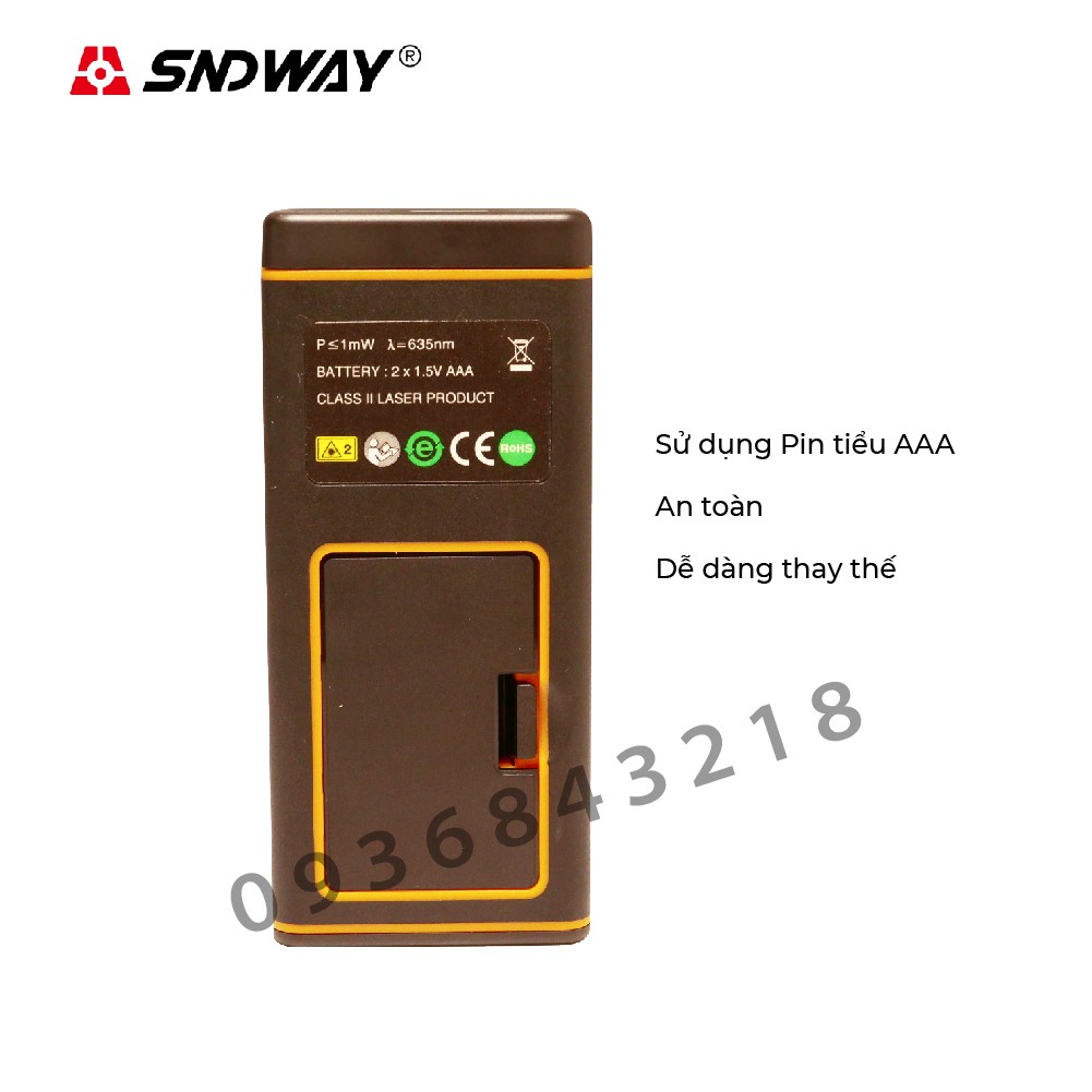 ⭐ Máy đo khoảng cách SNDWAY-50M hai bọt thủy - Thước đo khoảng cách Laser ⭐ - Chính hãng Lỗi 1 đổi 1 trong 3 tháng