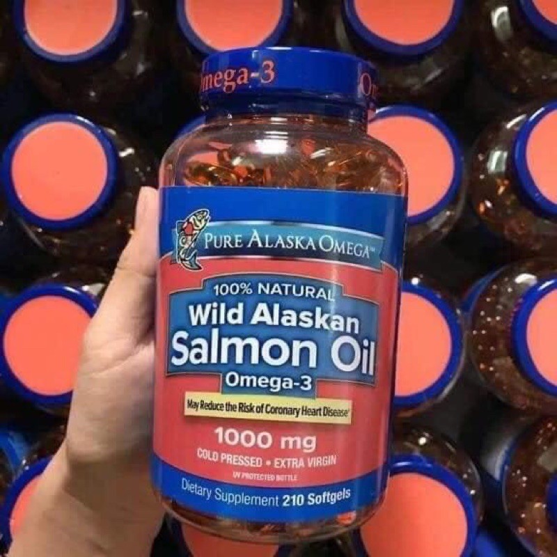 Viên dầu cá hồi Pure Alaska Omega 3 Wild Salmon Oil 1000mg 210 viên