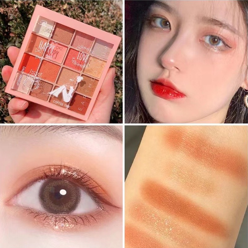 (Hàng Mới Về) Bảng Phấn Mắt 16 Màu Và má hồng lâu trôi chống nước Lì phấn nhũ trang điểm mắt mĩ phẩm nội địa trung | BigBuy360 - bigbuy360.vn