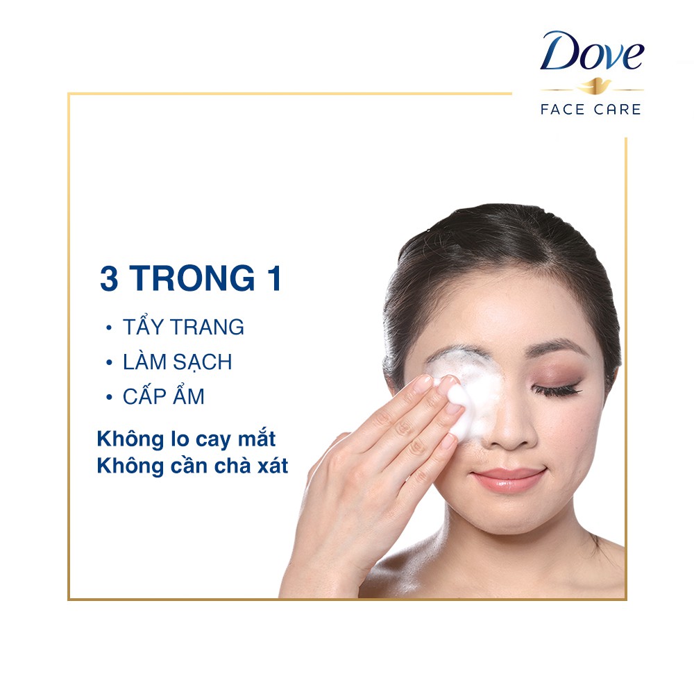 Mousse Rửa Mặt 3 Trong 1 Dove Giúp Tẩy Trang, Làm Sạch Lỗ Chân Lông & Dưỡng Ẩm Cho Da 135ml/chai | BigBuy360 - bigbuy360.vn