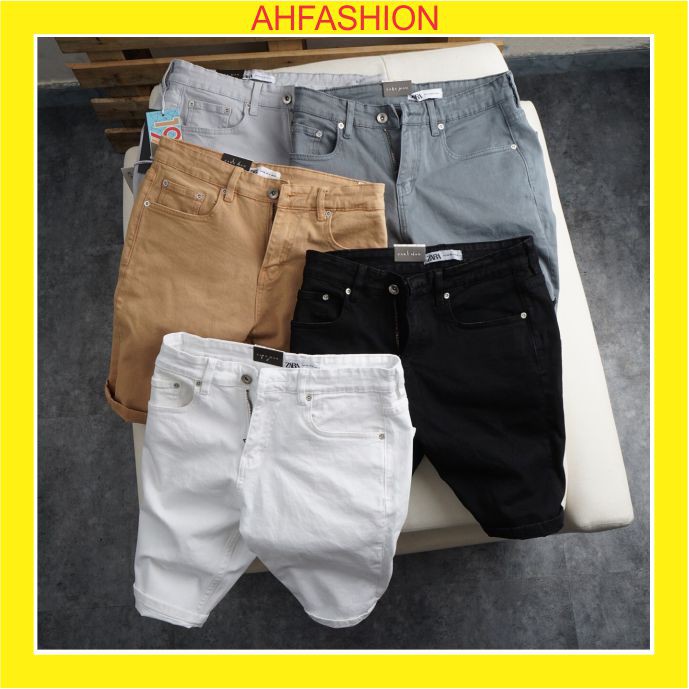 Quần short jean nam big size ZR chất bò co dãn form body 5 màu full team cao cấp AHFASHION