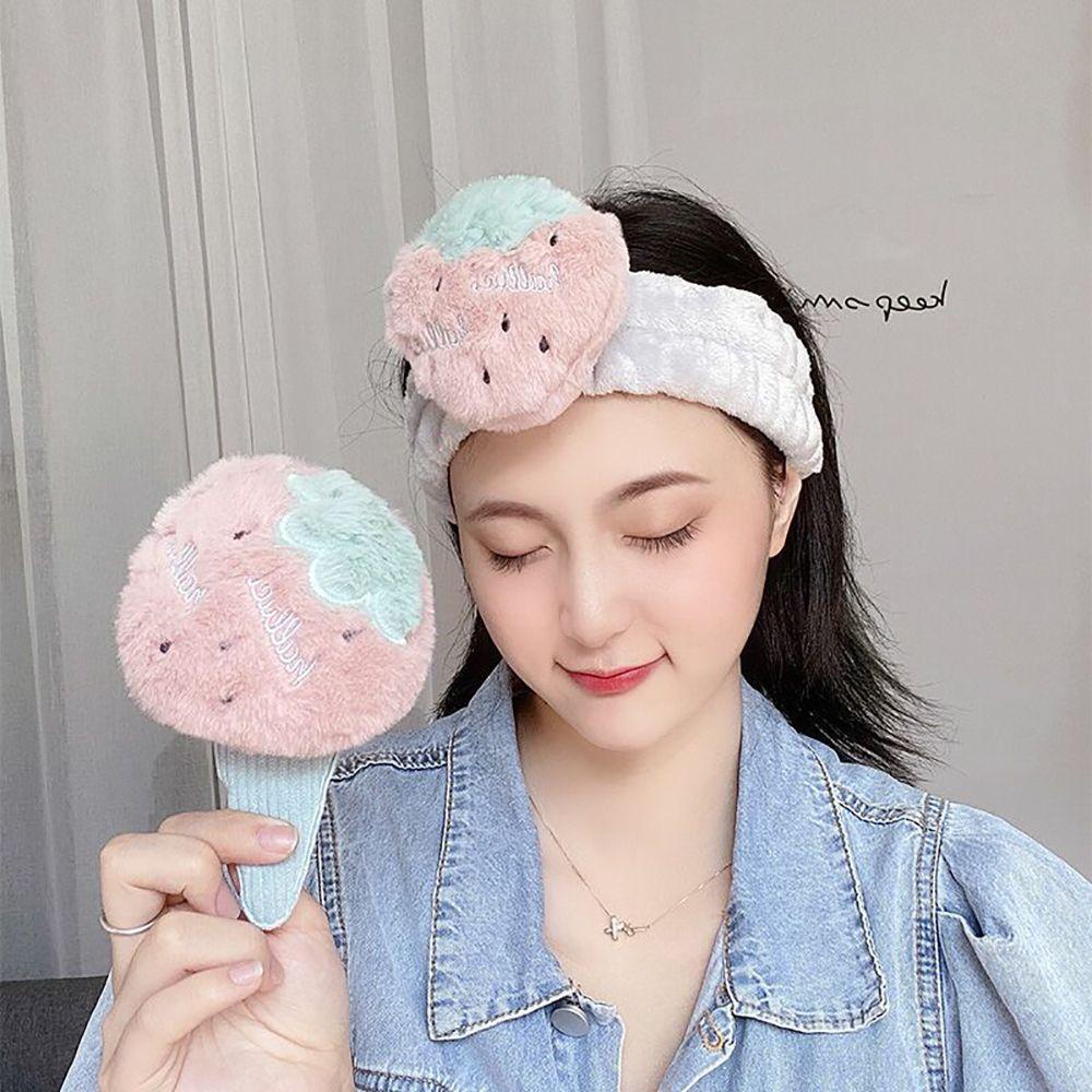 Băng Đô Cài Tóc Rửa Mặt Trang Điểm Họa Tiết Hoạt Hình Vịt Dâu Tây Cho Nữ