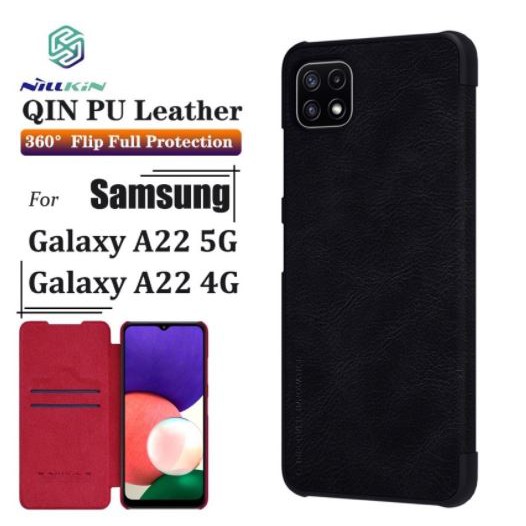 Bao da Nillkin QIN cho Samsung A22 4G/ A22 5G có ngăn để thẻ chính hãng