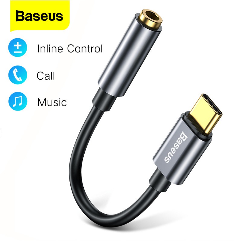 Cáp Baseus chuyển đổi USB loại C sang Jack 3.5mm OTG cho Huawei Xiaomi