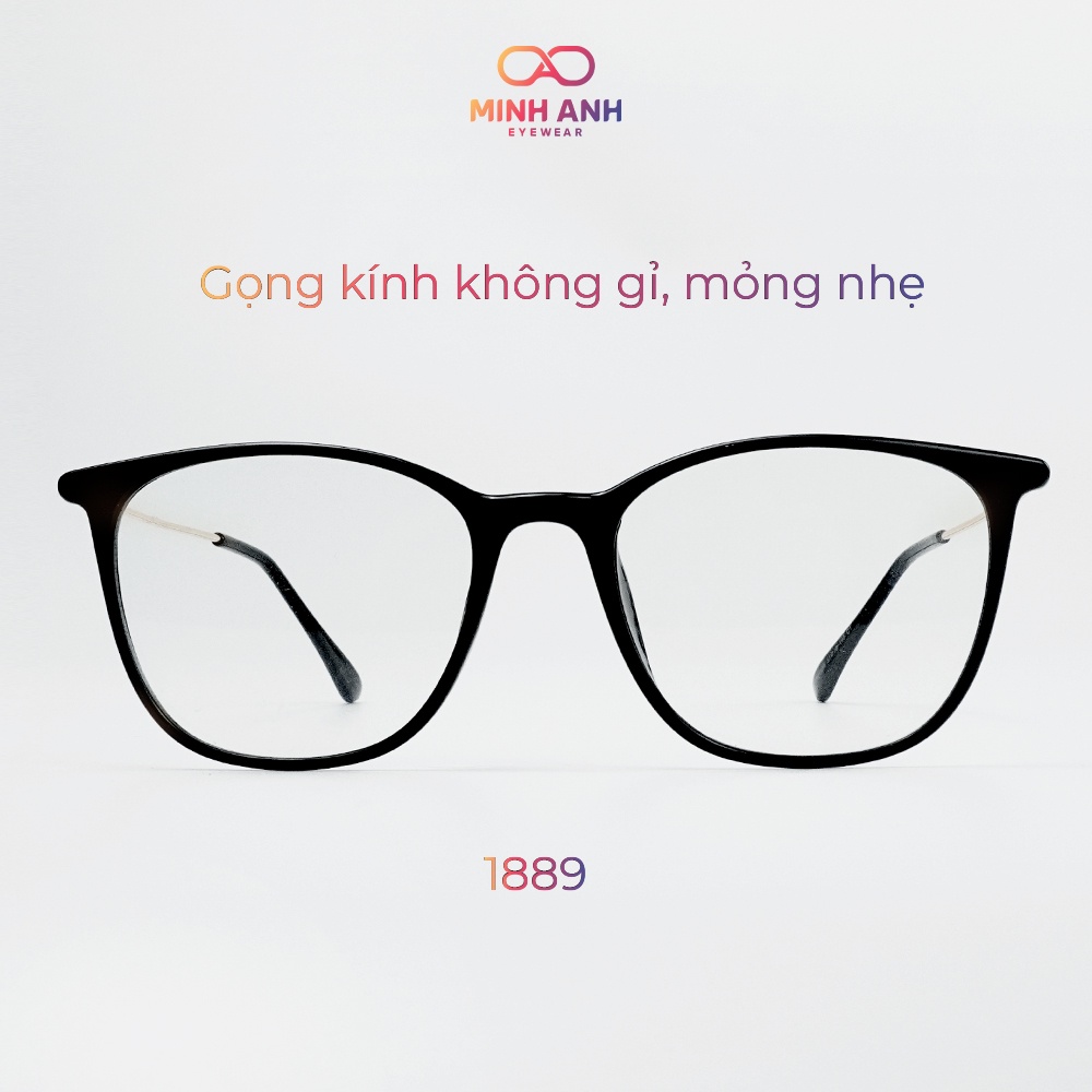 Gọng kính cận nam nữ mắt vuông MINH ANH chất liệu kim loại không gỉ, mỏng nhẹ - 1889