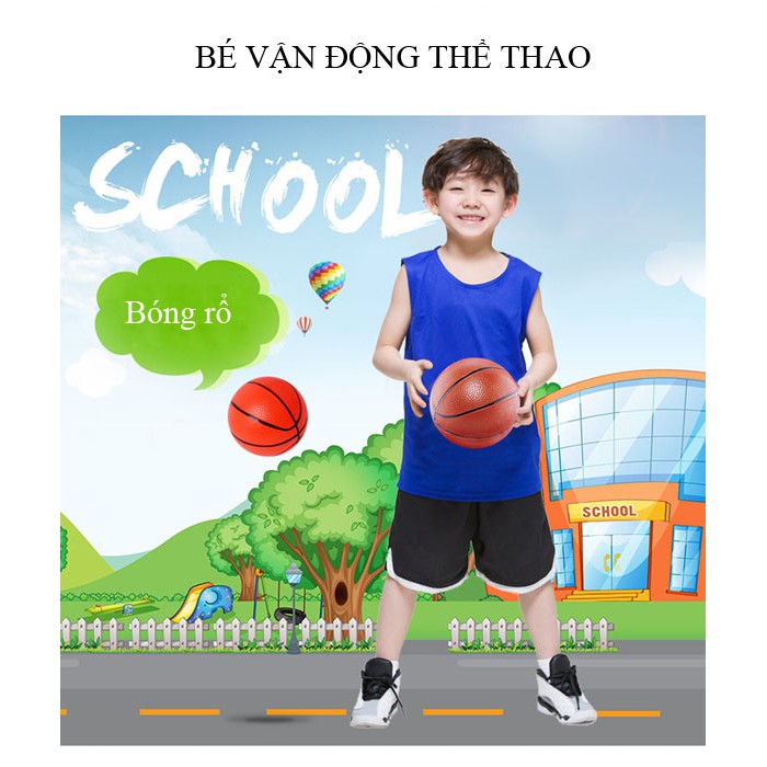 Bóng bơm hơi vận động thể thao cho bé (đường kính 20-22cm)