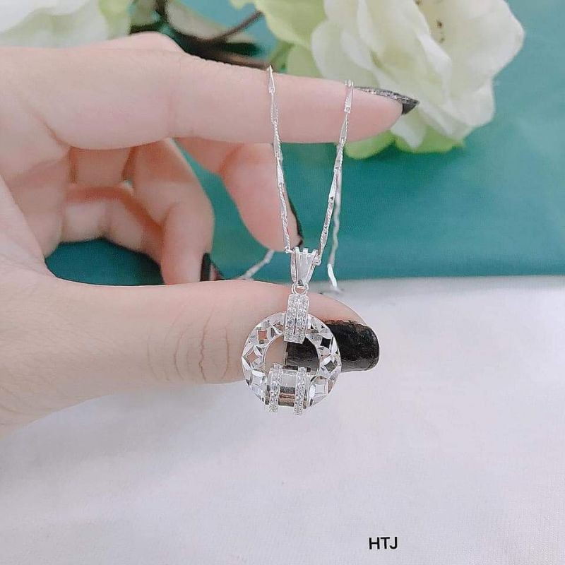 Dây chuyền bạc ta cao cấp mặt tròn mã DC110120